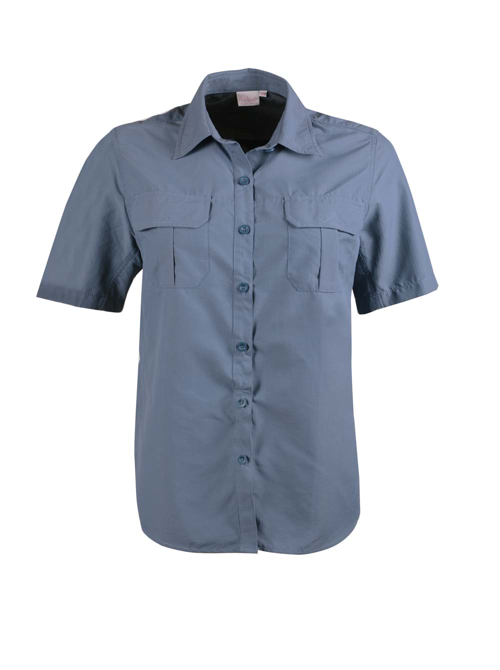 Ladies Safari S/S Blouse - Petrol Blue-0