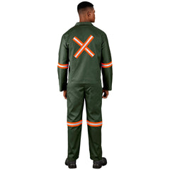 Acid Resistant Polycotton Conti Suit - Reflective Arm, Legs & Back - Orange Tape-0