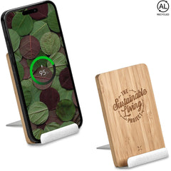 Okiyo Hakka Bamboo & Recycled Aluminium Wireless Charging Phone Stand-0
