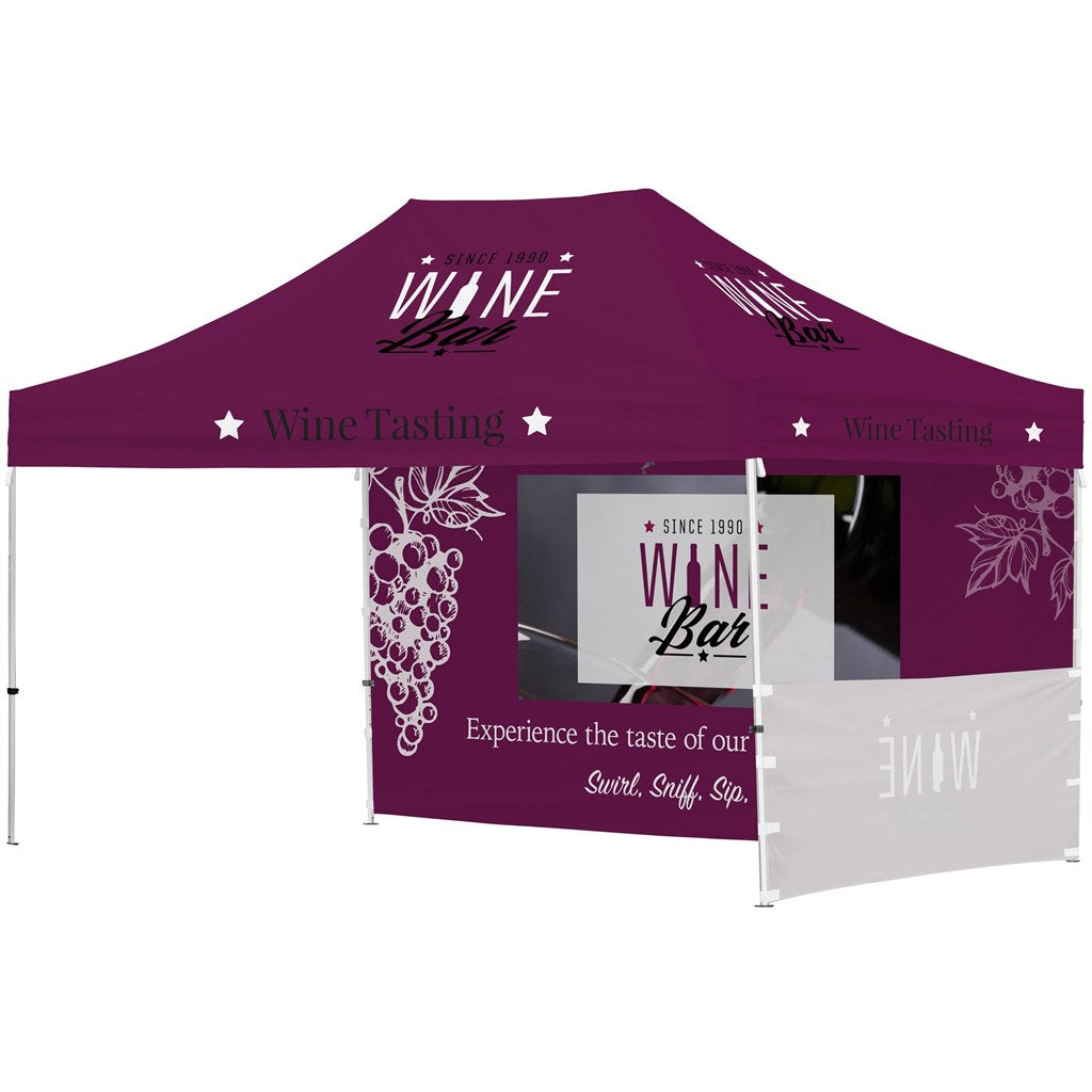 Ovation Sublimated Gazebo 4.5m X 3m - 1 Short Half-Wall Skin - 1 Long Full-Wall Skin-2