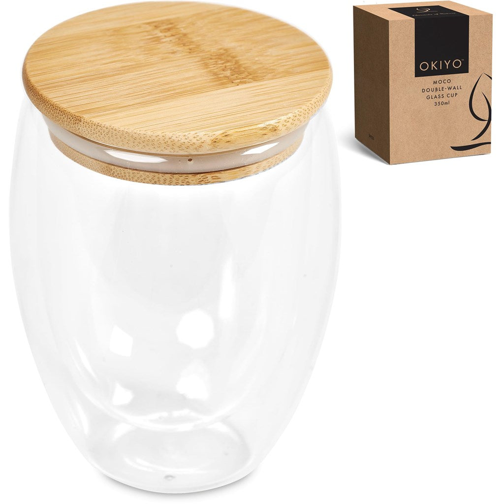 Okiyo Moco Glass & Bamboo Double-Wall Cup - 350ml-8