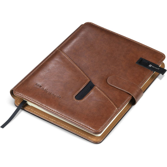 Ashburton A5 Hard Cover USB Notebook - 8GB - Brown-0