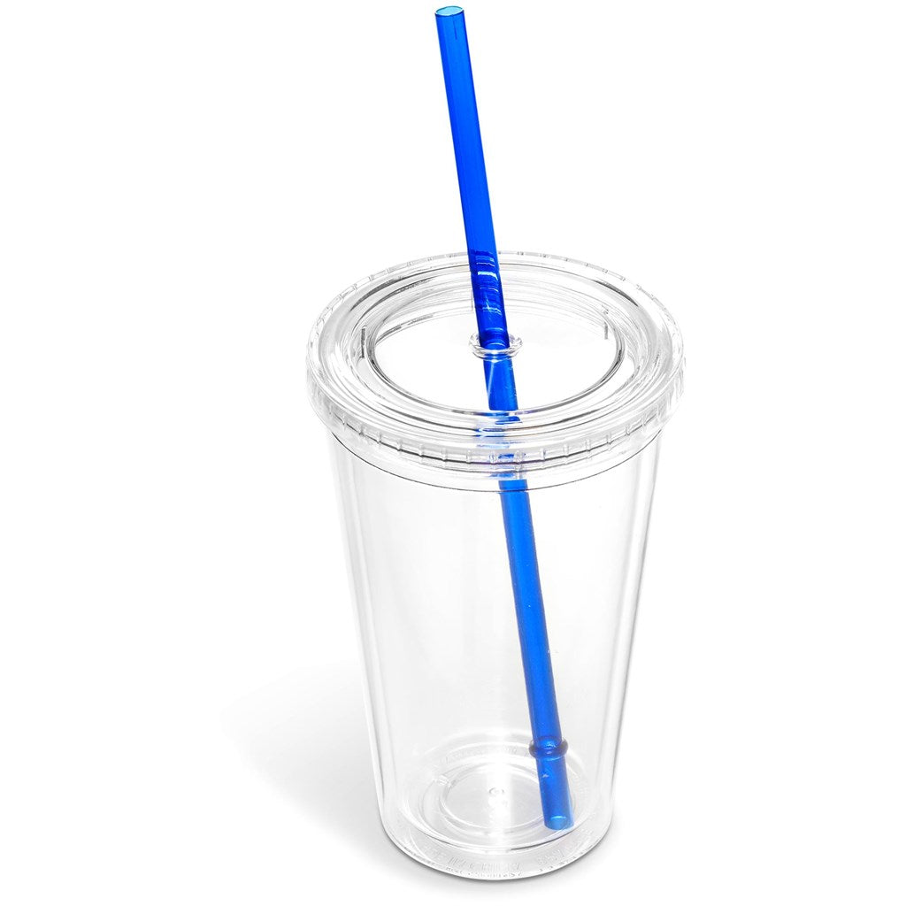 Malibu Double-Wall Frosted Straw Tumbler-2