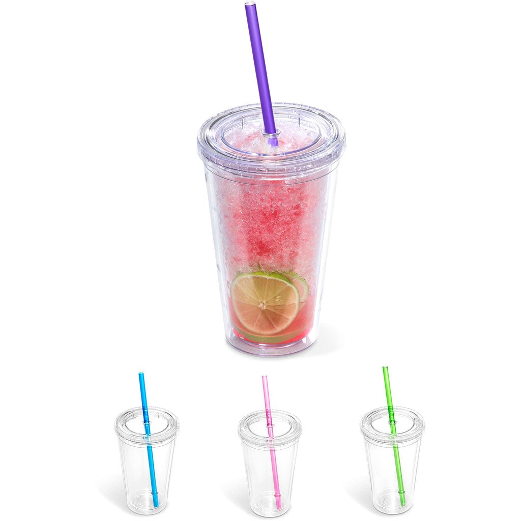 Malibu Double-Wall Frosted Straw Tumbler-5