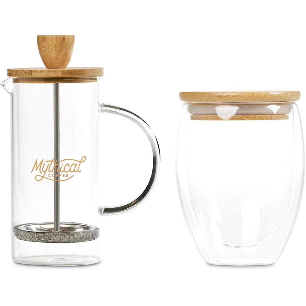 Okiyo Aibo Glass & Bamboo Coffee Set-1