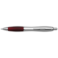 Silver Barrel Curved Design Black Ink Pen