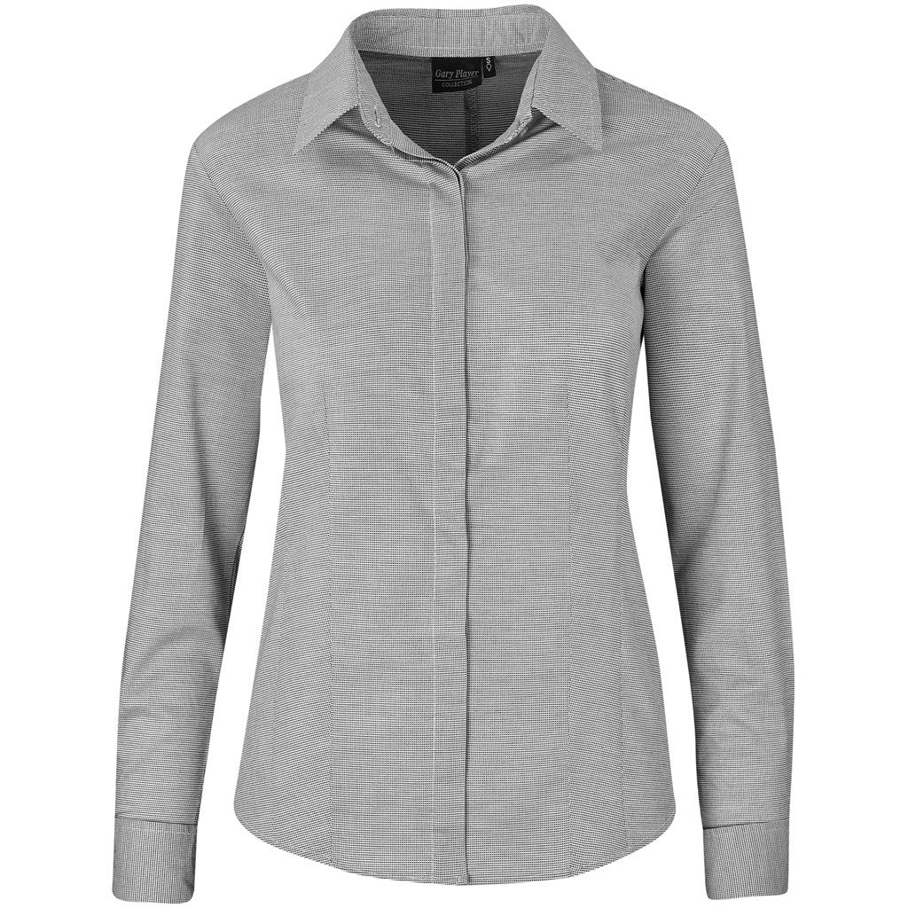 Ladies Long Sleeve Taylor Shirt - Grey-0