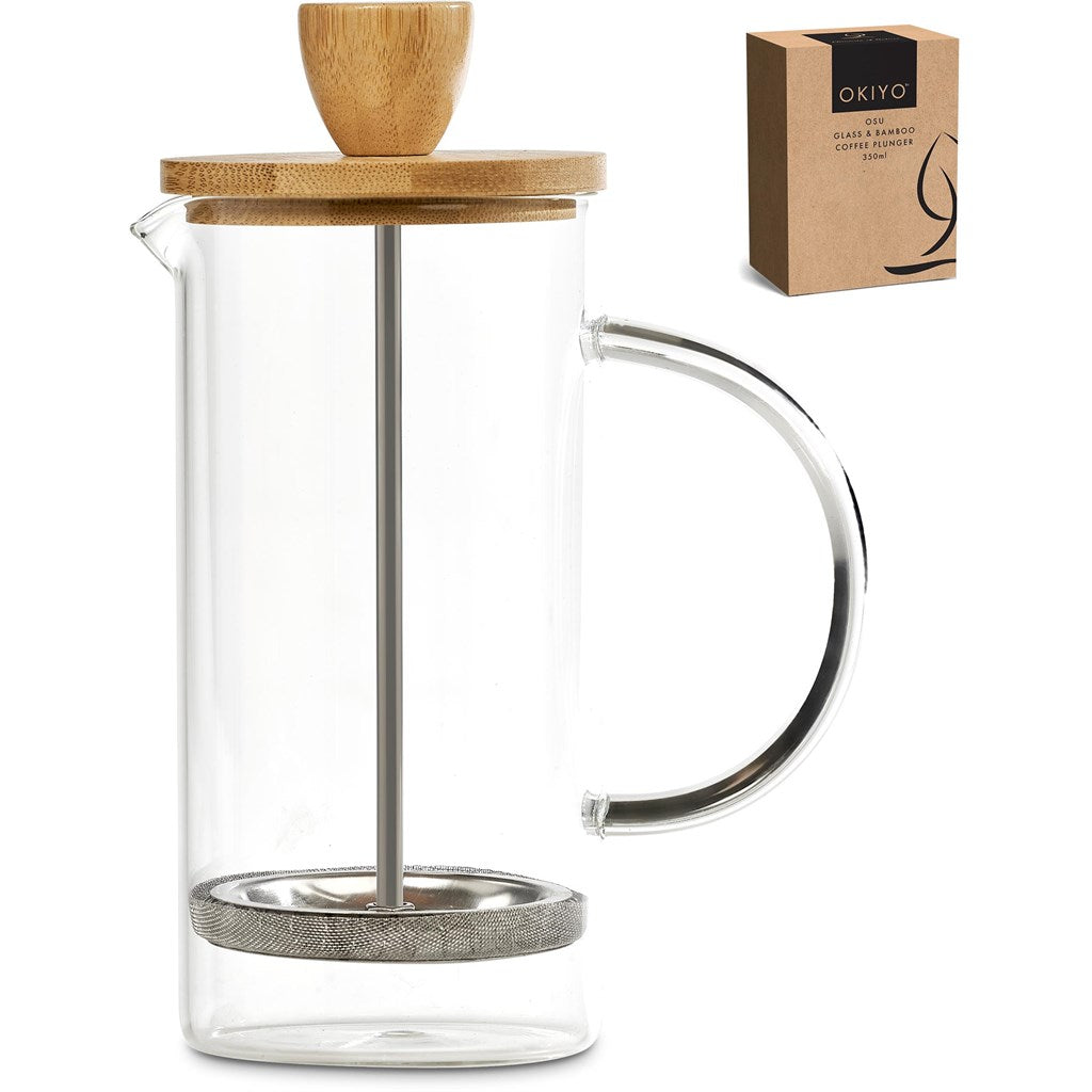 Okiyo Osu Glass & Bamboo Coffee Plunger - 350ml-6