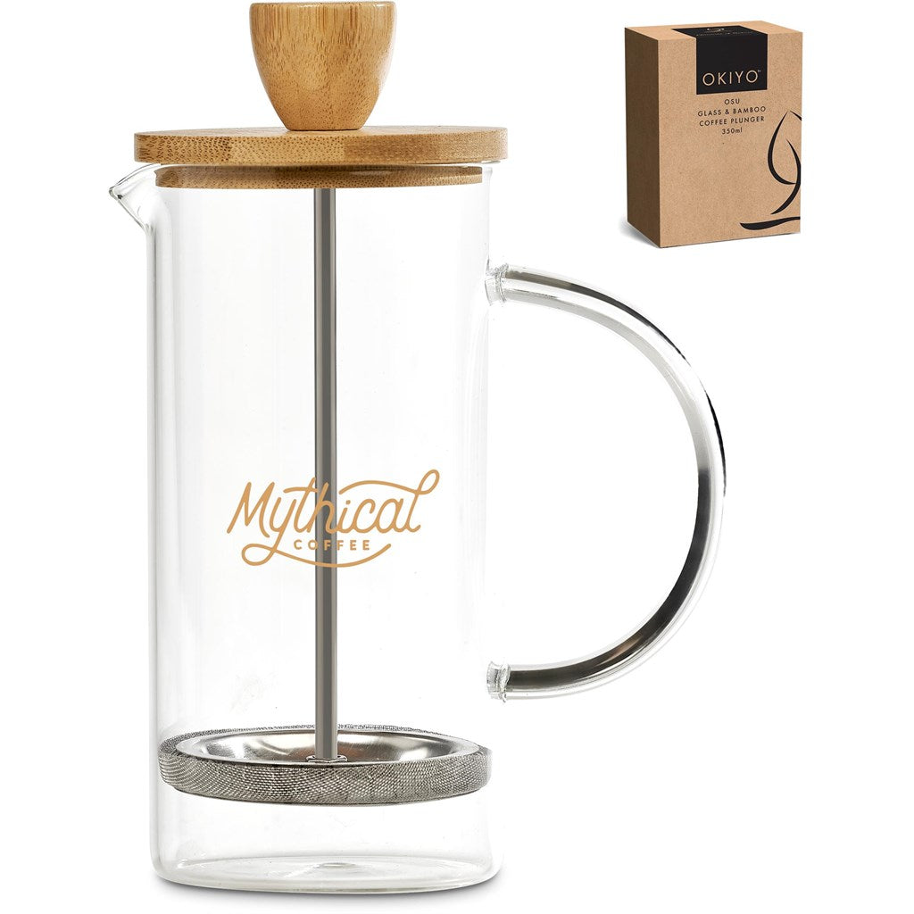 Okiyo Osu Glass & Bamboo Coffee Plunger - 350ml-5