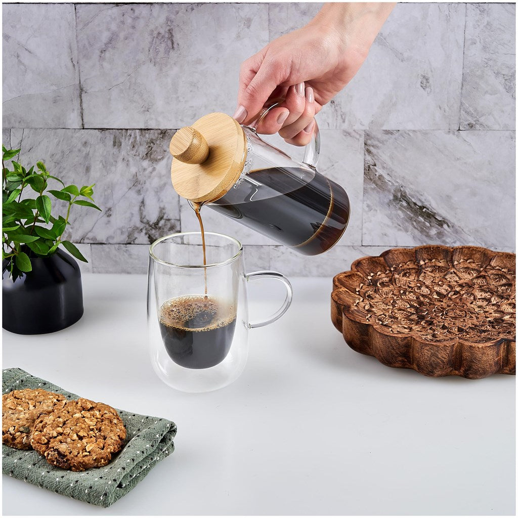 Okiyo Osu Glass & Bamboo Coffee Plunger - 350ml-10