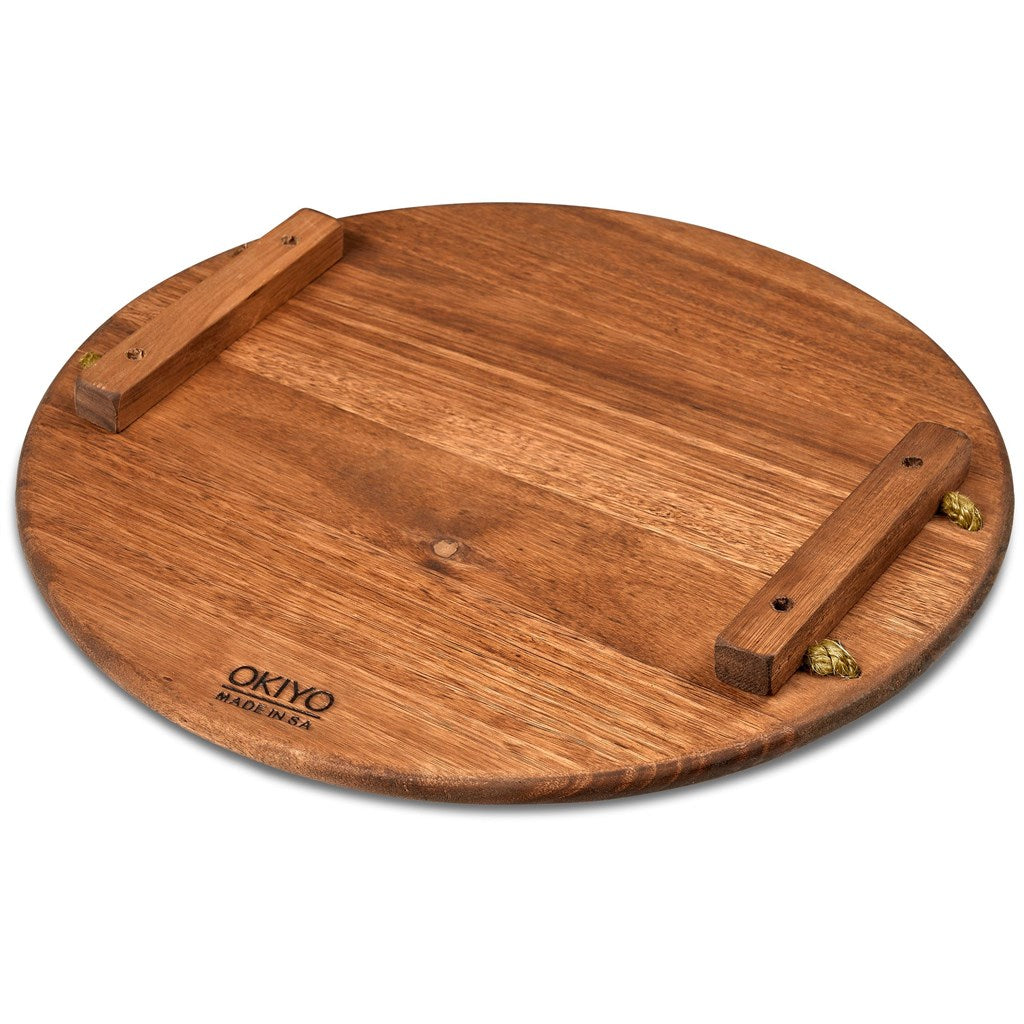 Okiyo Homegrown Large Round Hardwood Food Platter-2