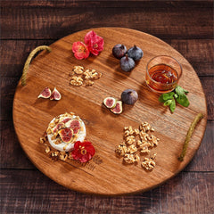 Okiyo Homegrown Large Round Hardwood Food Platter-3
