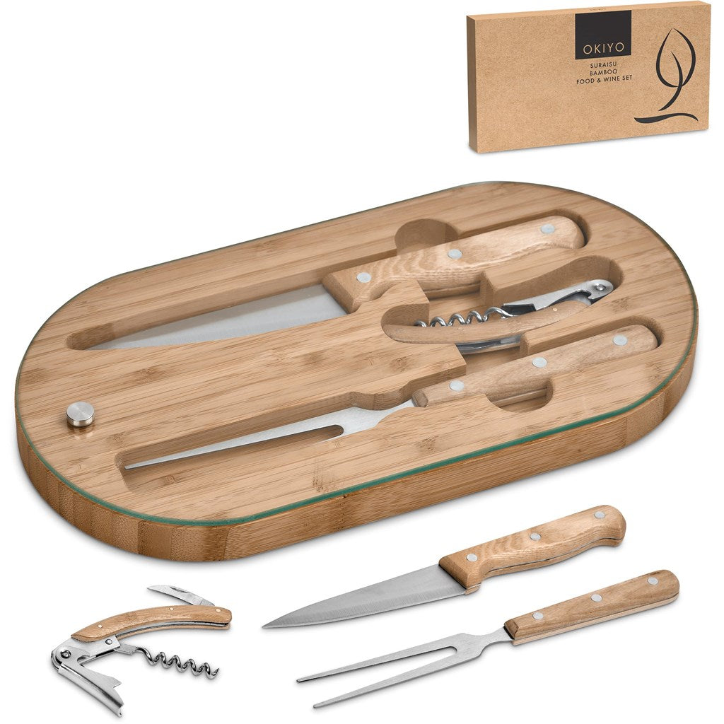 Okiyo Suraisu Bamboo Food & Wine Set-8