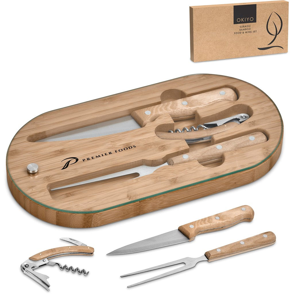 Okiyo Suraisu Bamboo Food & Wine Set-12