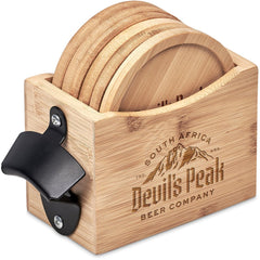 Okiyo Kanpai Bamboo Coaster & Bottle Opener Set-1