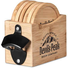 Okiyo Kanpai Bamboo Coaster & Bottle Opener Set-10