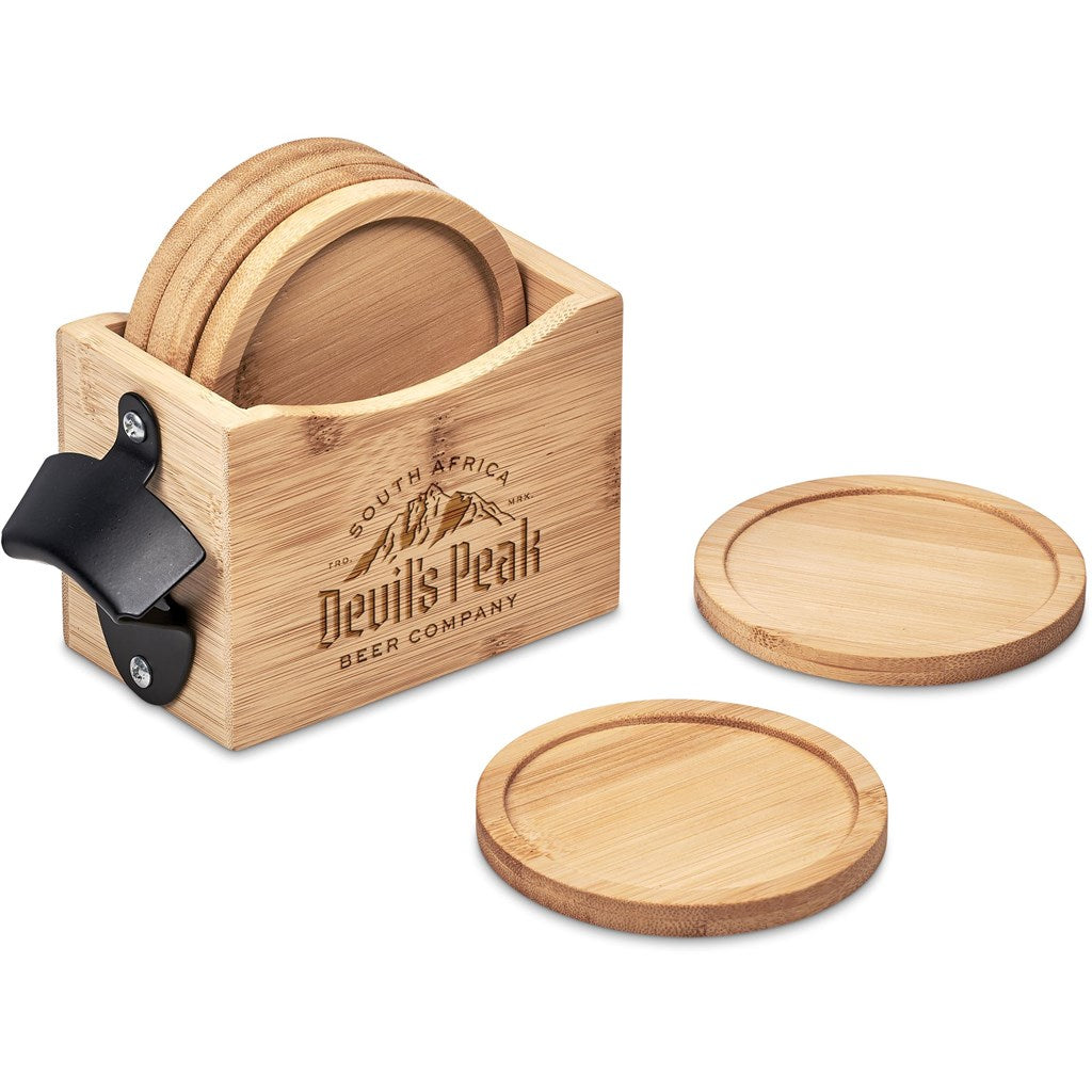 Okiyo Kanpai Bamboo Coaster & Bottle Opener Set-8