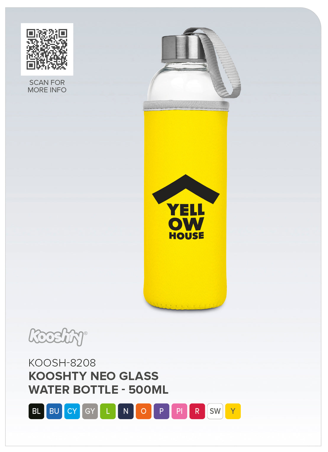 Kooshty Neo Glass Water Bottle - 500ml-3