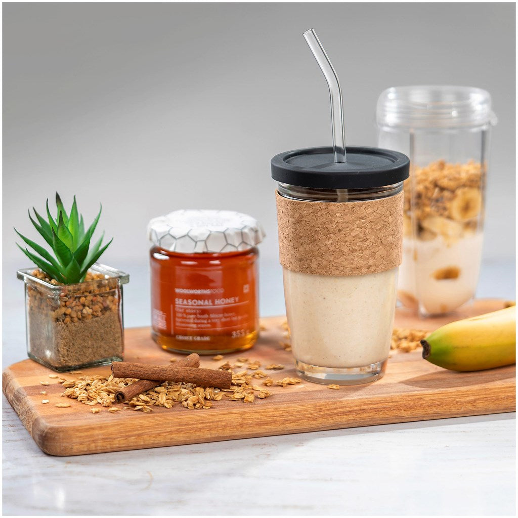 Kooshty Kork Glass Smoothie Kup & Straw - 480ml-8