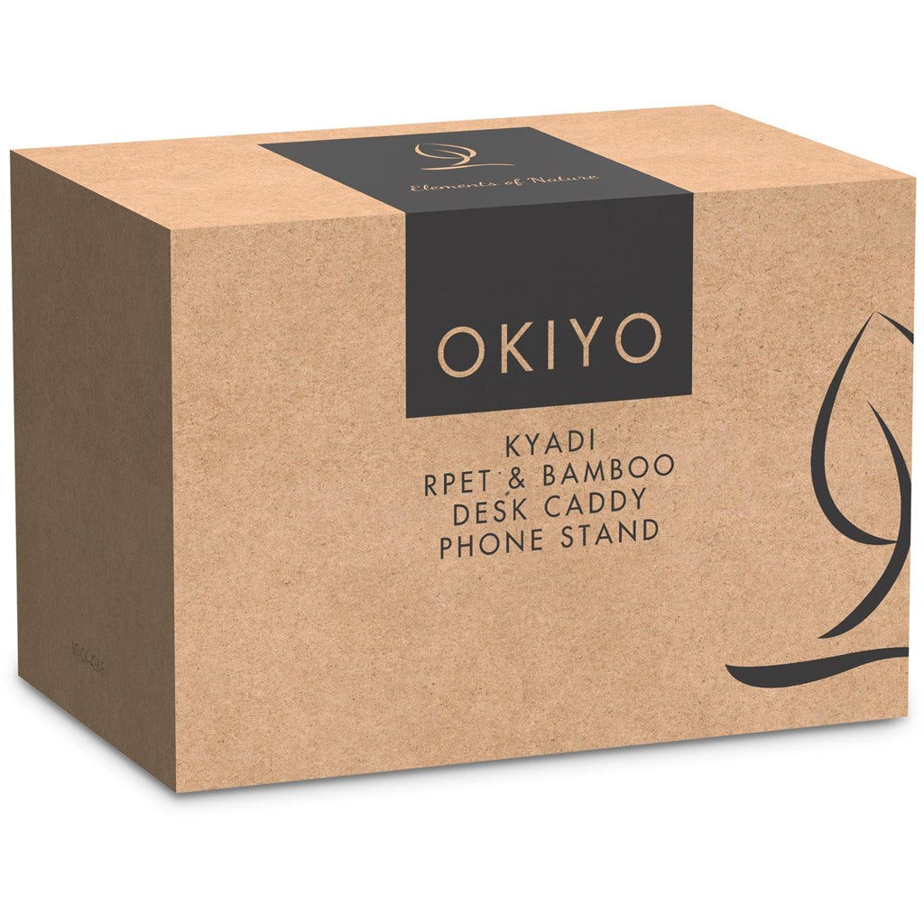 Okiyo Kyadi Recycled PET & Bamboo Desk Caddy Phone Stand-9