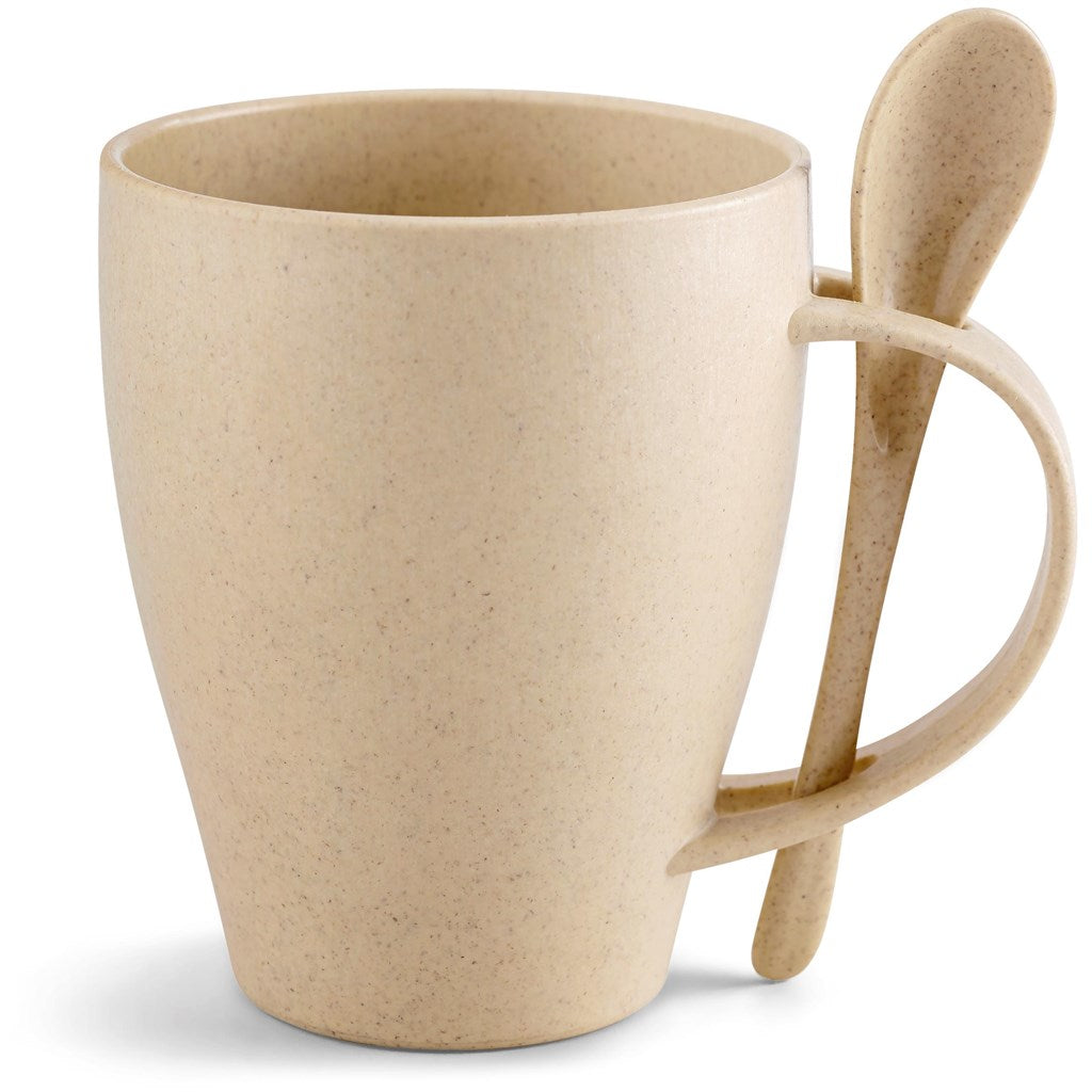 Okiyo Kawai Wheat Straw Mug & Spoon - 350ml-2