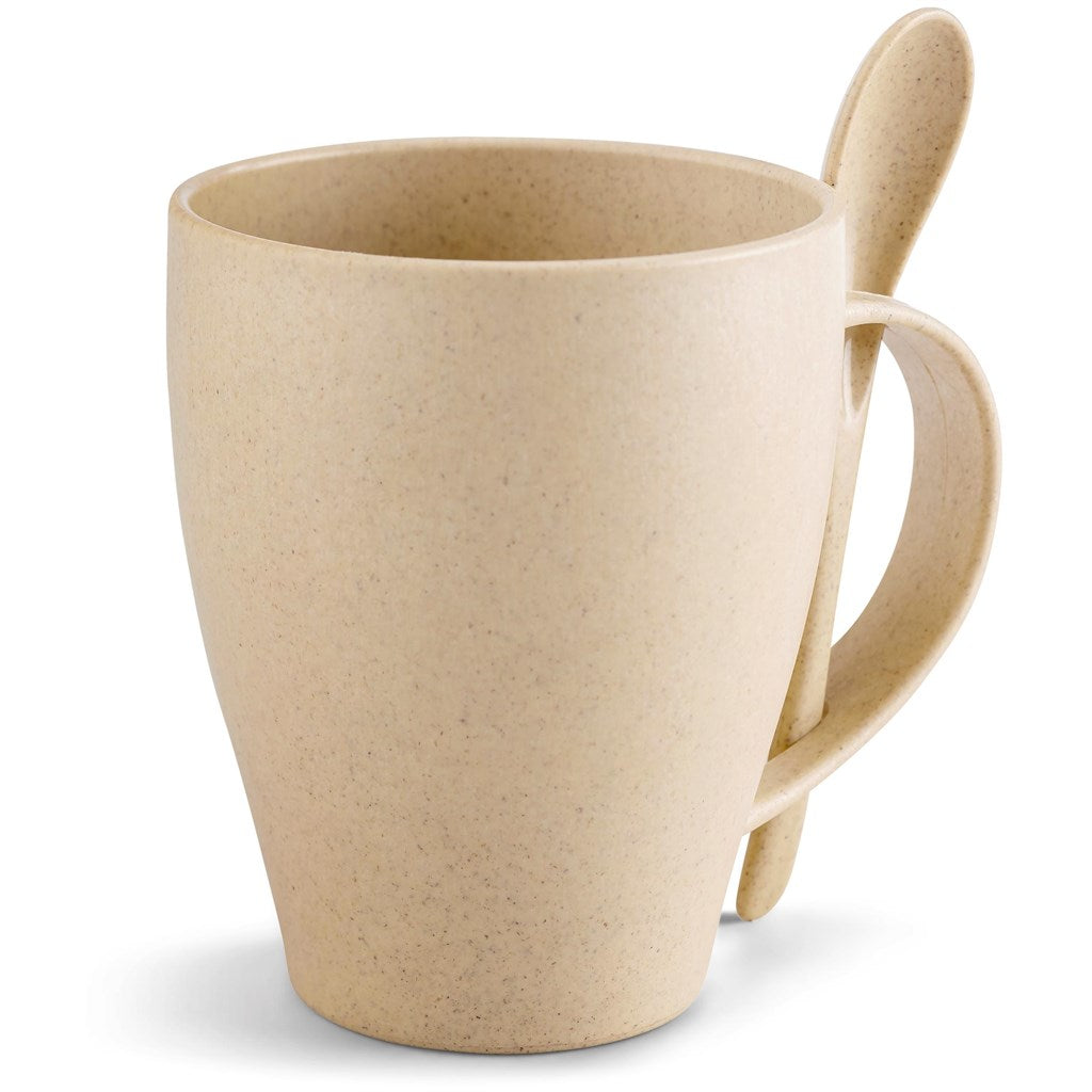 Okiyo Kawai Wheat Straw Mug & Spoon - 350ml-4