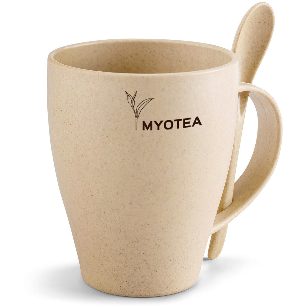Okiyo Kawai Wheat Straw Mug & Spoon - 350ml-3