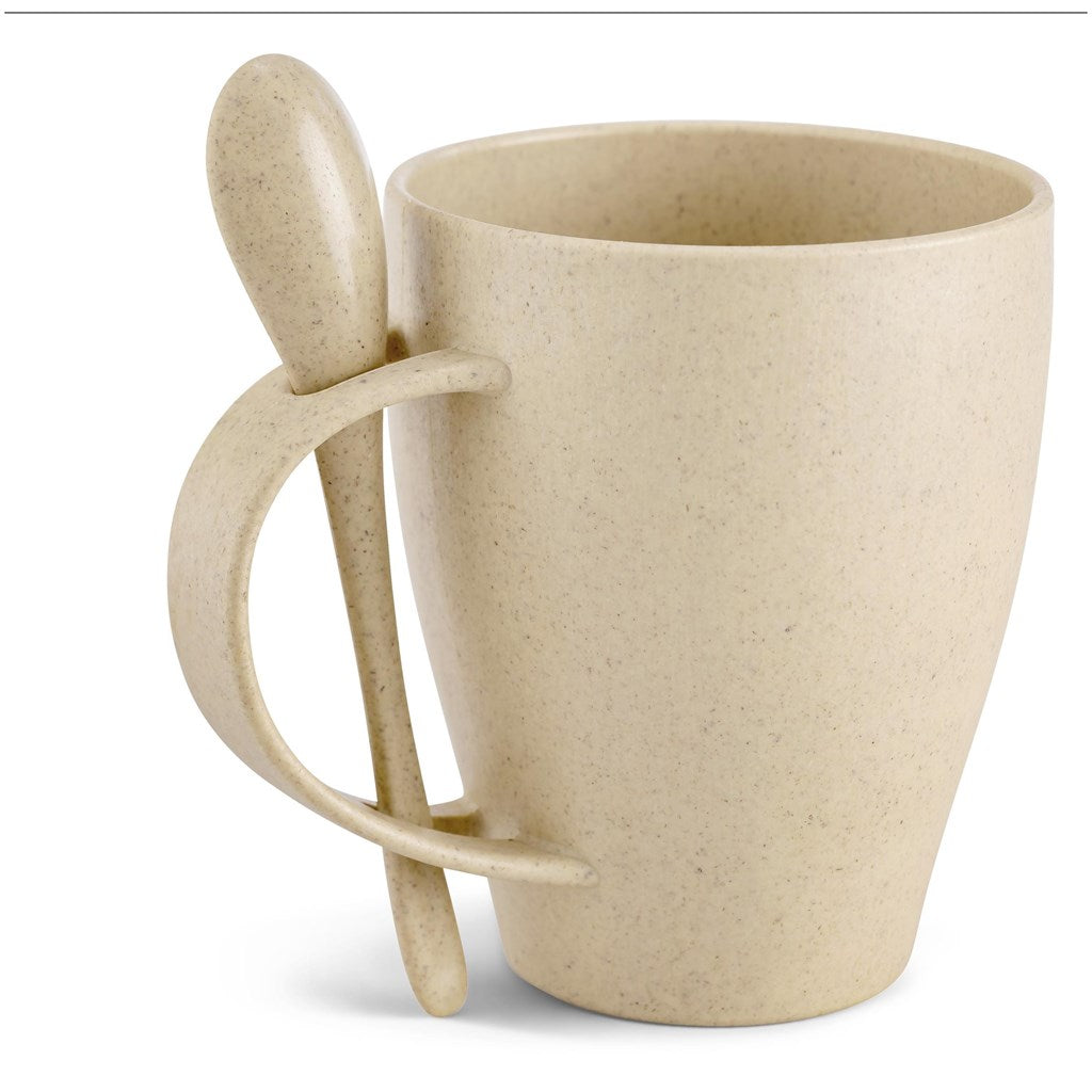 Okiyo Kawai Wheat Straw Mug & Spoon - 350ml-5