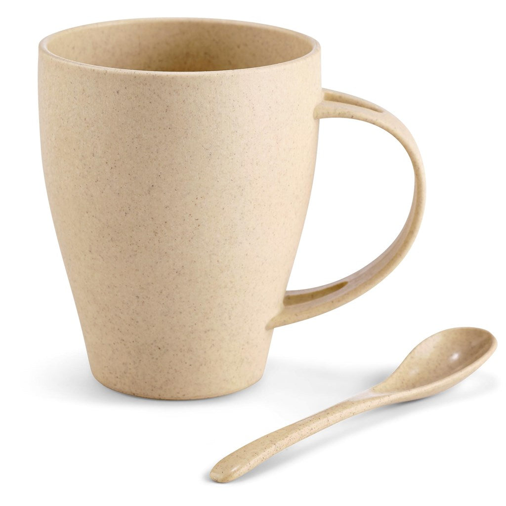 Okiyo Kawai Wheat Straw Mug & Spoon - 350ml-8