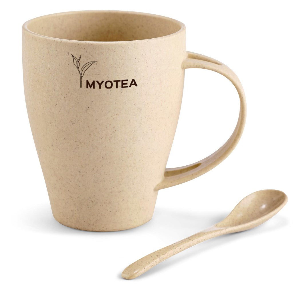 Okiyo Kawai Wheat Straw Mug & Spoon - 350ml-7