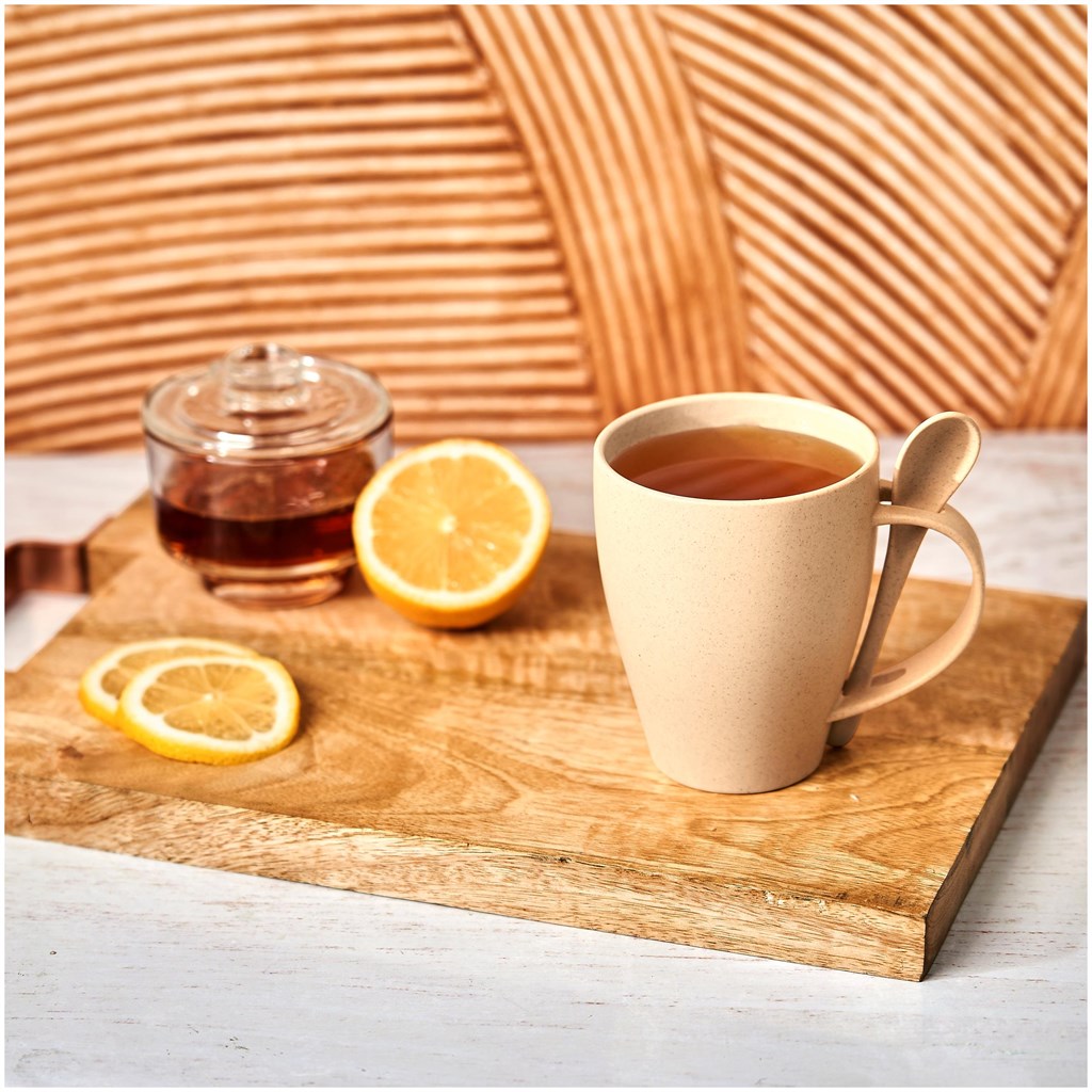 Okiyo Kawai Wheat Straw Mug & Spoon - 350ml-13