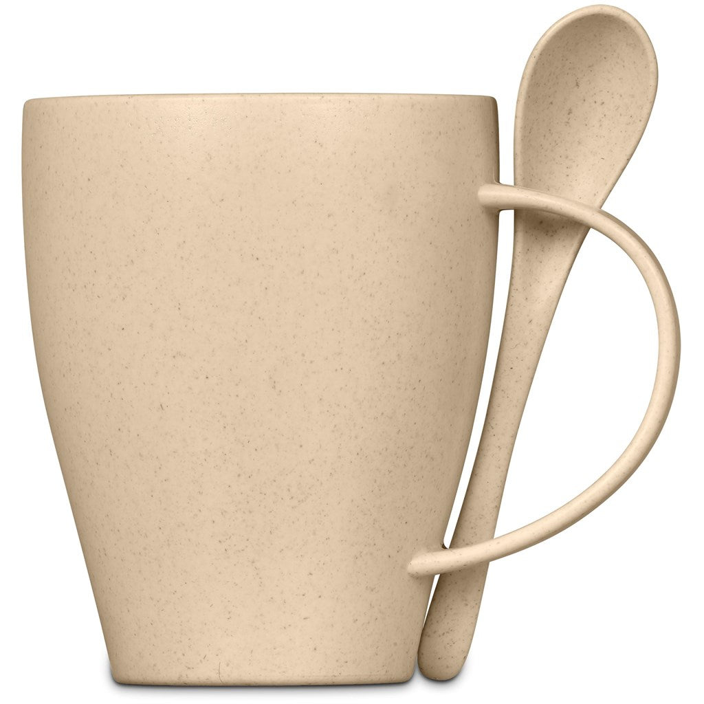 Okiyo Kawai Wheat Straw Mug & Spoon - 350ml-16