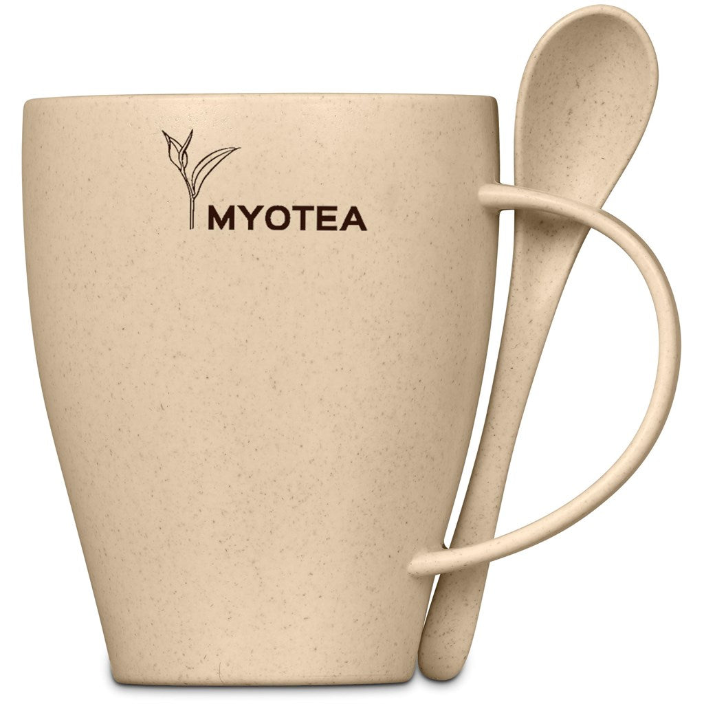 Okiyo Kawai Wheat Straw Mug & Spoon - 350ml-15