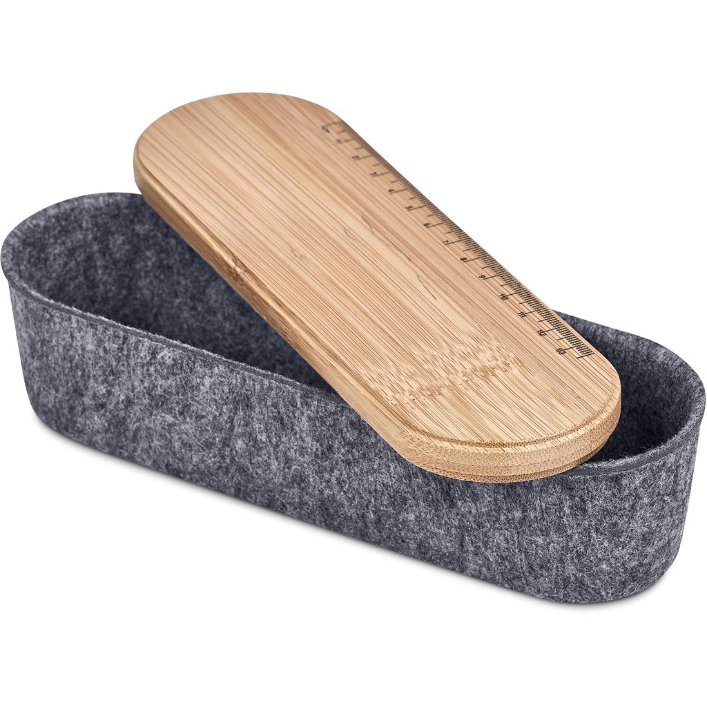 Okiyo Byoga Recycled PET Felt & Bamboo Stationery Case-8