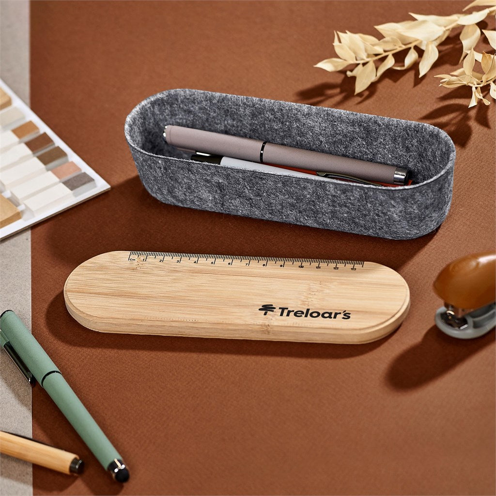 Okiyo Byoga Recycled PET Felt & Bamboo Stationery Case-19