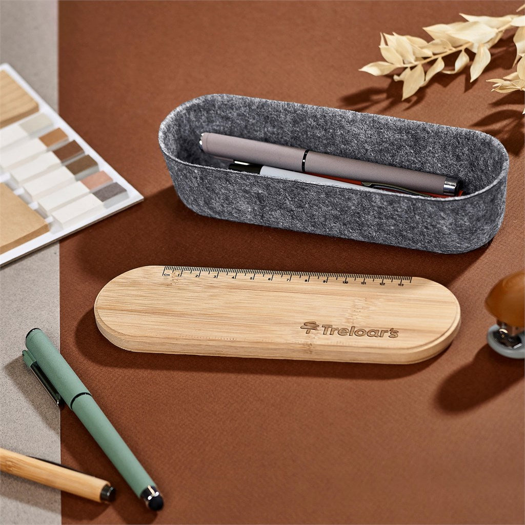 Okiyo Byoga Recycled PET Felt & Bamboo Stationery Case-17