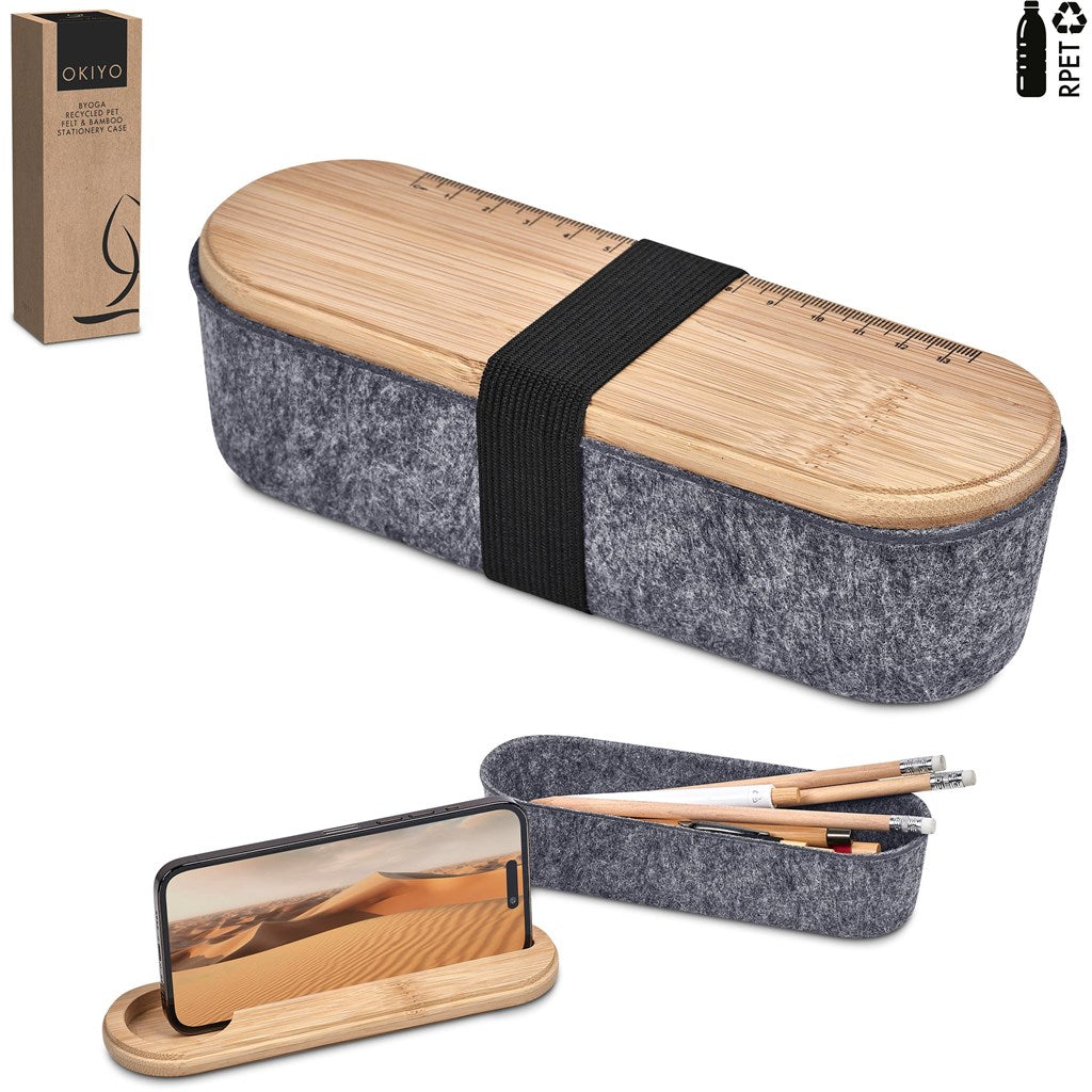 Okiyo Byoga Recycled PET Felt & Bamboo Stationery Case-20