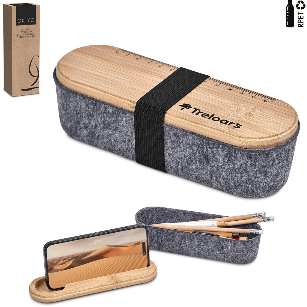 Okiyo Byoga Recycled PET Felt & Bamboo Stationery Case-21