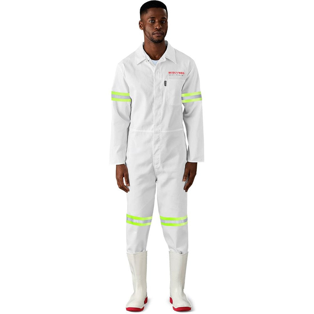 Safety Polycotton Boiler Suit - Reflective Arms & Legs - Yellow Tape-0