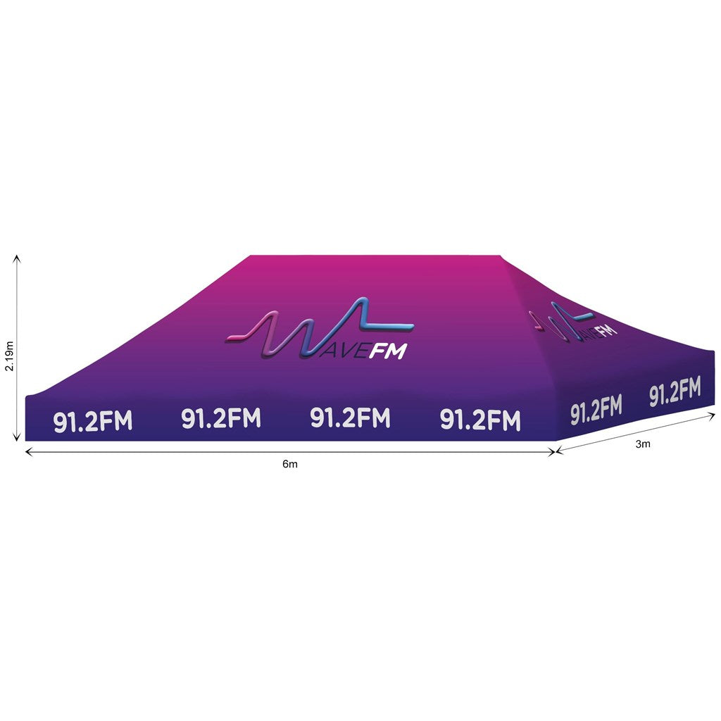 Ovation Sublimated Gazebo 6m X 3m - Roof  (Excludes Hardware)-0