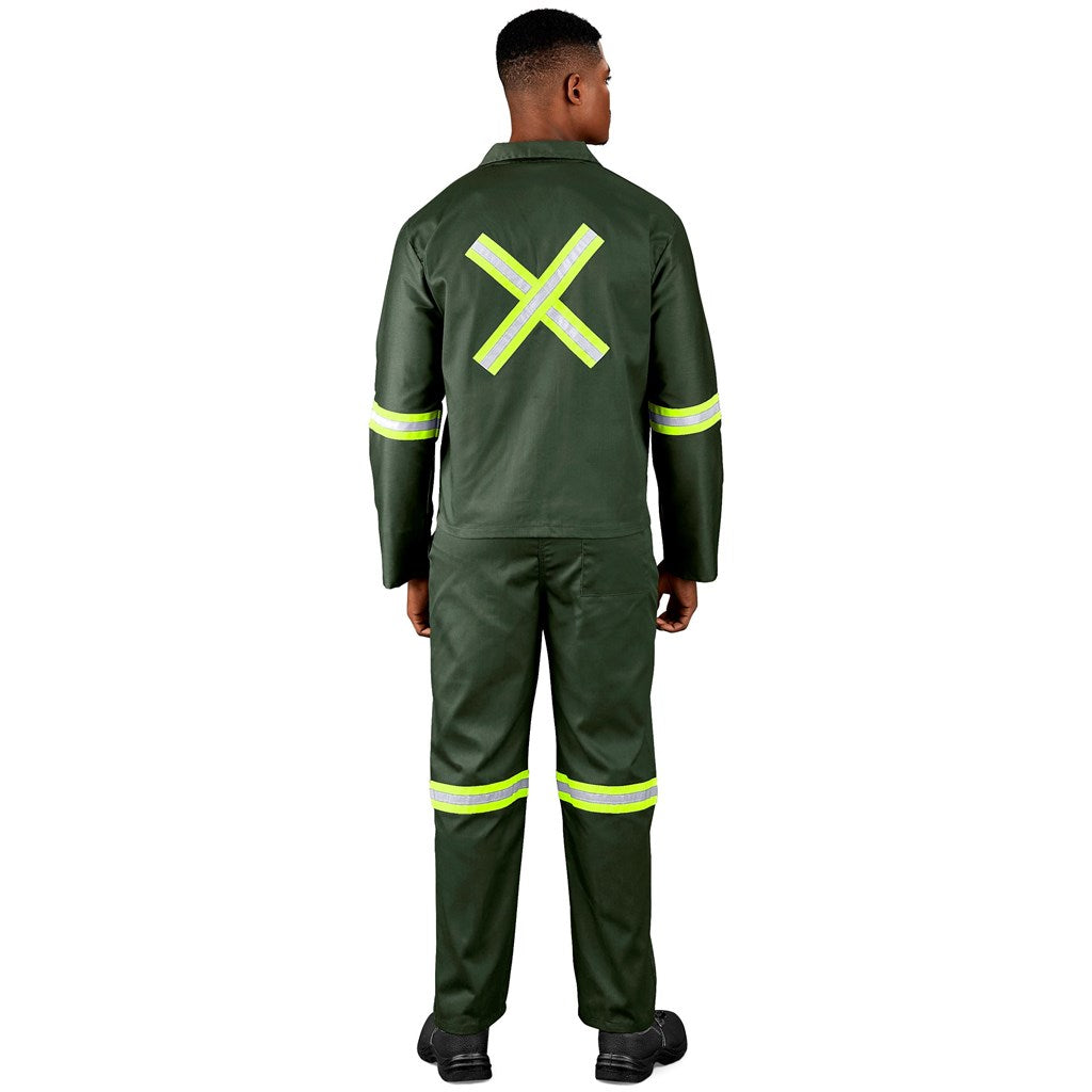 Acid Resistant Polycotton Conti Suit - Reflective Arm, Legs & Back - Yellow Tape-0