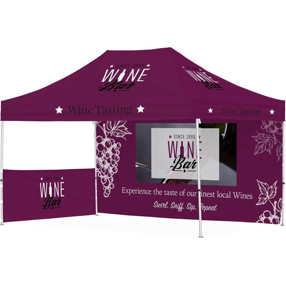 Ovation Sublimated Gazebo 4.5m X 3m - 1 Short Half-Wall Skin - 1 Long Full-Wall Skin-0