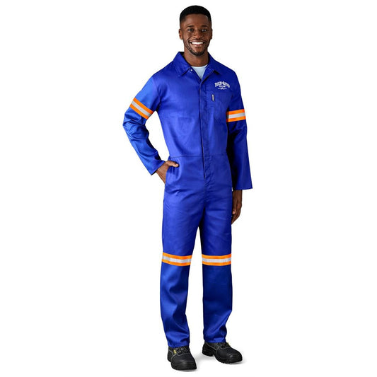 Safety Polycotton Boiler Suit - Reflective Arms & Legs - Orange Tape-0