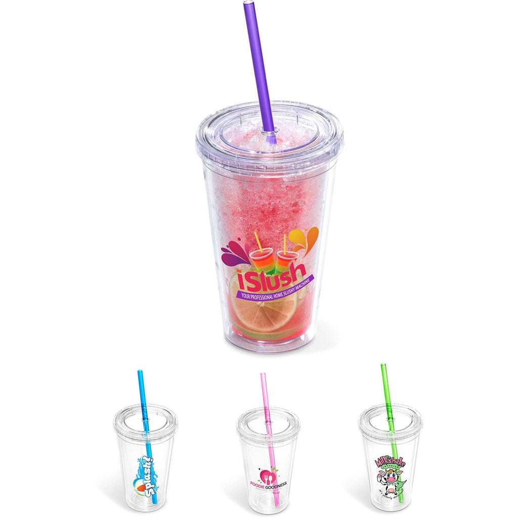 Malibu Double-Wall Frosted Straw Tumbler-0