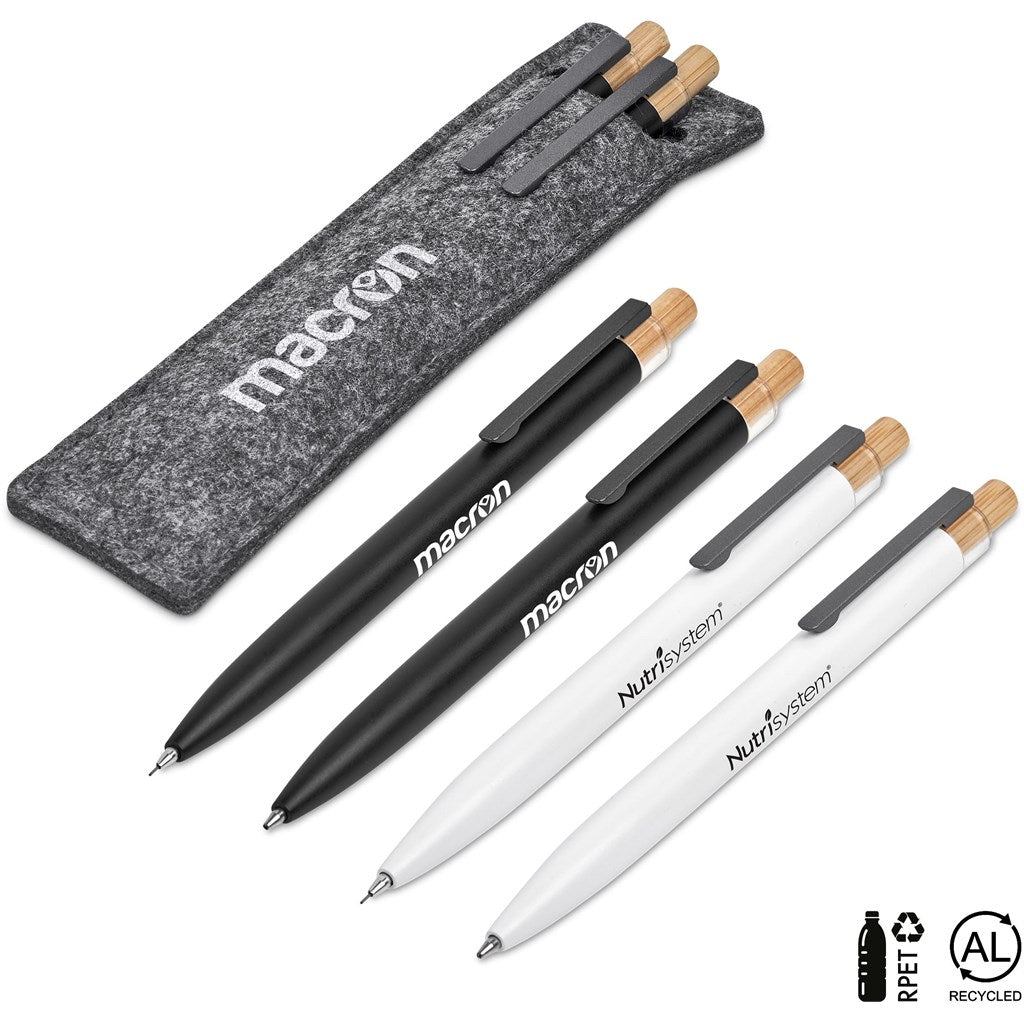 Okiyo Mimo Recycled Aluminum Ball Pen & Pencil Set-0