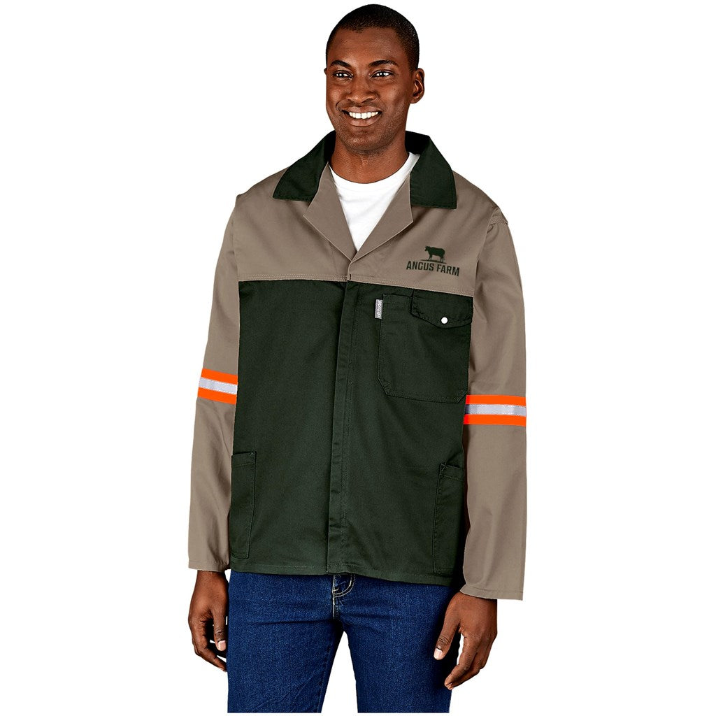 Site Premium Two-Tone Polycotton Jacket - Reflective Arms - Orange Tape-0